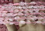 CRQ556 15.5 inches 8*12mm faceted oval rose quartz beads wholesale