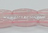 CRQ57 15.5 inches 10*30mm rice natural rose quartz beads wholesale