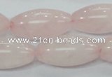 CRQ60 15.5 inches 15*30mm rice natural rose quartz beads wholesale