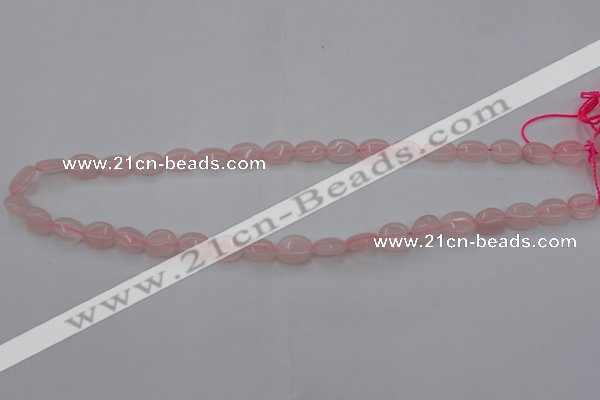 CRQ608 15.5 inches 8*10mm oval rose quartz beads wholesale