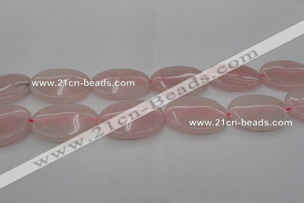 CRQ615 15.5 inches 20*30mm oval rose quartz beads wholesale