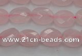 CRQ618 15.5 inches 8*10mm faceted oval rose quartz beads wholesale