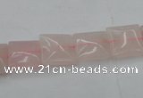 CRQ622 15.5 inches 12*12mm square rose quartz beads wholesale