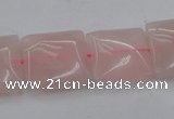 CRQ624 15.5 inches 16*16mm square rose quartz beads wholesale