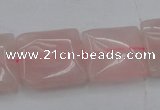 CRQ625 15.5 inches 18*18mm square rose quartz beads wholesale