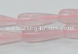 CRQ63 15.5 inches 10*30mm teardrop natural rose quartz beads wholesale