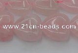 CRQ633 15.5 inches 20*20mm heart rose quartz beads wholesale