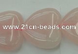 CRQ635 15.5 inches 30*30mm heart rose quartz beads wholesale