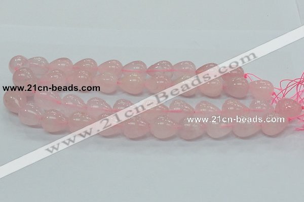 CRQ65 15.5 inches 16*19mm teardrop natural rose quartz beads wholesale