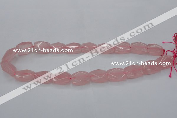 CRQ657 15.5 inches 15*20mm faceted rectangle rose quartz beads