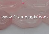 CRQ660 15.5 inches 22*30mm hexagon rose quartz beads