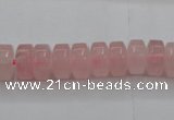 CRQ684 15.5 inches 5*10mm tyre rose quartz beads wholesale