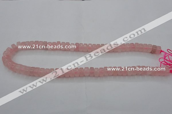 CRQ684 15.5 inches 5*10mm tyre rose quartz beads wholesale