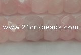 CRQ686 15.5 inches 8*14mm faceted rondelle rose quartz beads