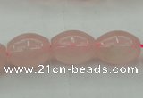 CRQ692 15.5 inches 12*16mm rice rose quartz beads wholesale