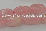 CRQ698 15.5 inches 8*16mm - 9*18mm nuggets rose quartz beads