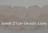 CRQ701 15.5 inches 10*14mm - 12*16mm faceted nuggets rose quartz beads