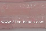 CRQ706 15.5 inches 14*31mm carved column rose quartz beads