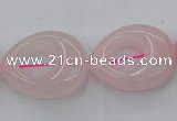 CRQ708 15.5 inches 20*25mm flat teardrop rose quartz beads