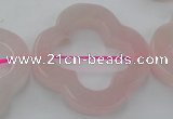 CRQ712 15.5 inches 38mm carved flower rose quartz beads