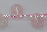 CRQ719 Top drilled 15*20mm flat teardrop rose quartz beads