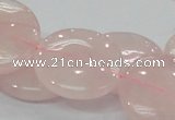 CRQ74 15.5 inches 30mm flat round natural rose quartz beads