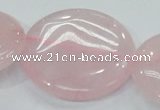 CRQ75 15.5 inches 40mm flat round natural rose quartz beads