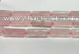 CRQ752 15.5 inches 20*40mm rectangle rose quartz beads