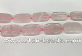 CRQ754 15.5 inches 25*35mm rectangle rose quartz beads