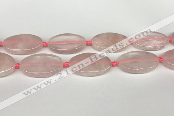 CRQ759 15.5 inches 25*40mm oval rose quartz beads