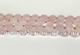 CRQ764 15.5 inches 14mm flat round rose quartz beads