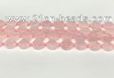 CRQ765 15.5 inches 14mm flat round rose quartz beads