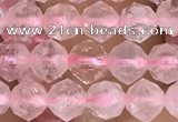 CRQ775 15.5 inches 6mm faceted nuggets rose quartz beads