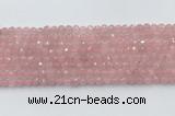 CRQ785 15.5 inches 5mm faceted round rose quartz beads wholesale