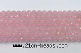 CRQ786 15.5 inches 6mm faceted round rose quartz beads wholesale