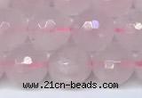 CRQ798 15.5 inches 10mm faceted round rose quartz gemstone beads