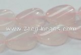 CRQ80 15.5 inches 15*20mm twisted oval natural rose quartz beads