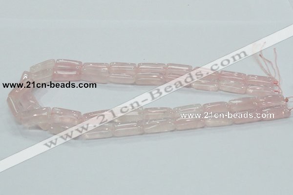 CRQ81 15.5 inches 10*20mm rectangle natural rose quartz beads