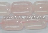 CRQ82 15.5 inches 18*25mm rectangle natural rose quartz beads