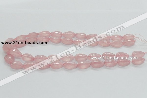 CRQ85 15.5 inches 13*18mm faceted teardrop natural rose quartz beads