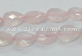 CRQ86 15.5 inches 10*14mm faceted teardrop natural rose quartz beads