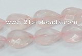 CRQ87 15.5 inches 12*18mm faceted teardrop natural rose quartz beads