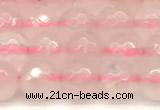 CRQ875 15 inches 6mm faceted round rose quartz beads