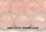 CRQ877 15 inches 10mm faceted round rose quartz beads