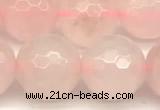 CRQ878 15 inches 12mm faceted round rose quartz beads