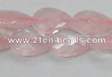 CRQ88 15.5 inches 13*18mm faceted teardrop natural rose quartz beads