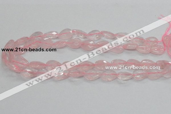 CRQ88 15.5 inches 13*18mm faceted teardrop natural rose quartz beads