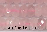 CRQ880 15 inches 5*8mm faceted rondelle rose quartz beads