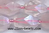 CRQ885 15 inches 11*15mm - 13*20mm faceted nuggets AB-color rose quartz beads