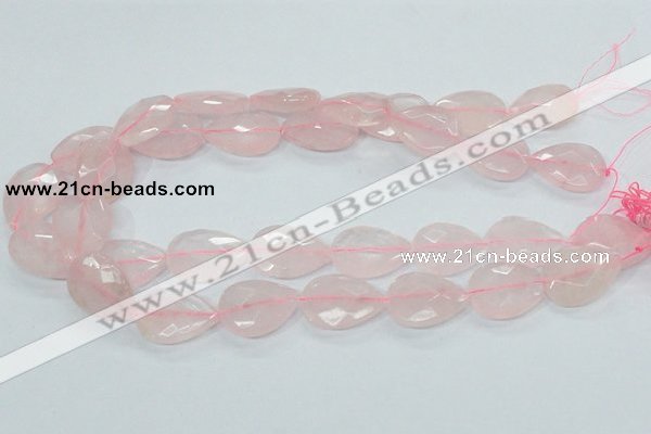 CRQ89 15.5 inches 18*25mm faceted teardrop natural rose quartz beads